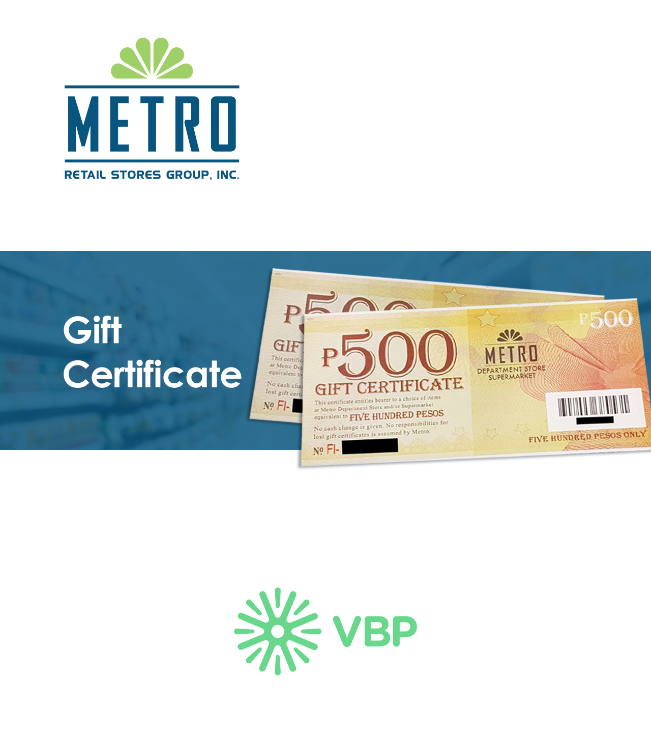 Metro Department Store Gift Certificate